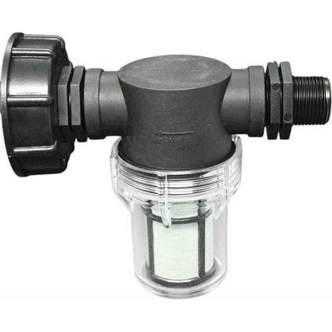 Raccord de robinet pour cuve 1000L Adaptateur S60x6 avec filtre intégré Connexion tuyau de jardin 3/4' Collecteur d'eau de pluie (1/5)