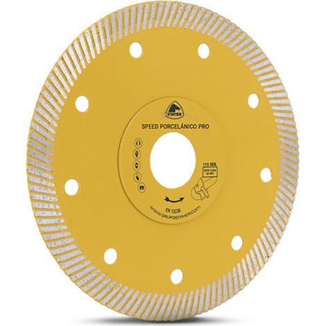 Disco in porcellana STAYER “Spedd Pro H 10mm” per taglio multimateriale (fino a 13300 RPM) Ø115xØ10mm colore giallo