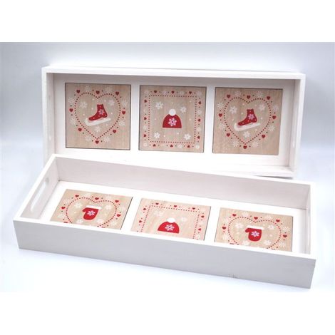 Vassoio in Legno Decorativo Natalizio Natale (1/2)