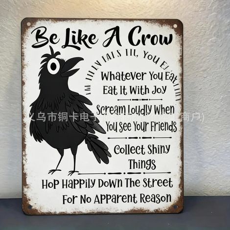 New Arrival: A Metal Sign That Looks Like a Crow - Medium (20 x 30 cm)
