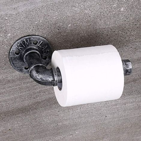 Porte-papier toilette mural – style vintage et industriel – accessoires de salle de bain (1/5)