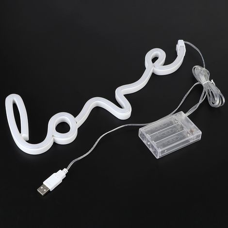 Décoration murale lumineuse LED élégante et unique en forme de lettres anglaises pour mariage, maison ou fête. (1/5)