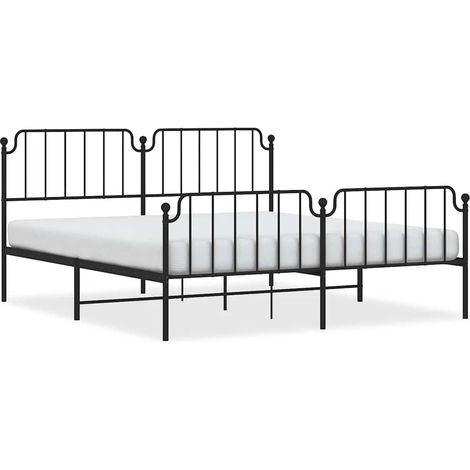 Maison Exclusive - Giroletto con Testiera e Pediera Metallo Nero 183x213 cm (1/5)