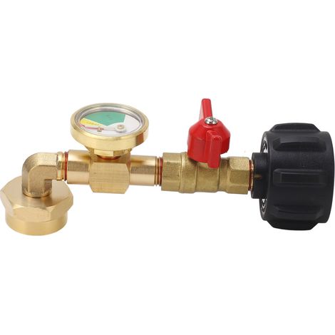Adaptateur de remplissage propane avec manomètre – vanne marche/arrêt, compatible bouteille 1lb et cylindre QCC1 (1/5)
