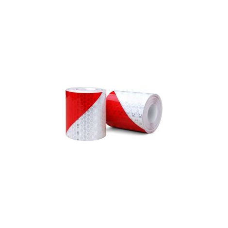 Lot de 2 bandes réfléchissantes prismatiques 3 m x 50 mm, rouge et blanc – (1/5)