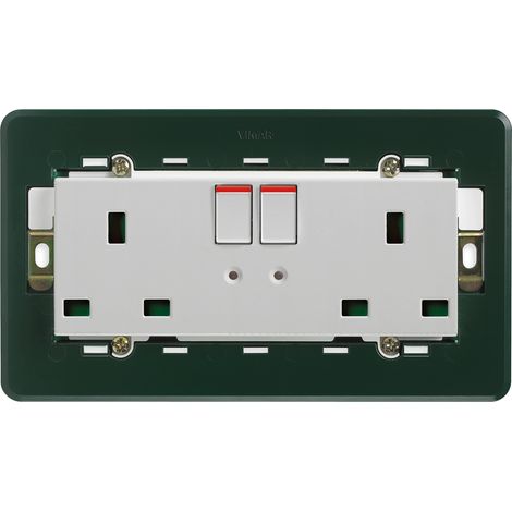 VIMAR - 14222.SL 2 Steckdosen 2P+T 13A Englischer Schalter Silber