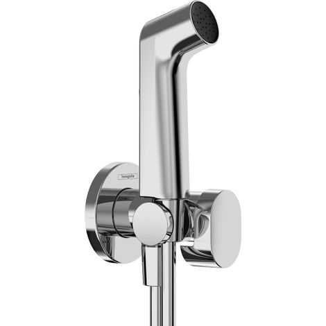 Hansgrohe – Pommeau de douche 29230000 – 1 jet rond – Chromé – Débit 5 l/min – Support intégré – Flexible anti-torsion