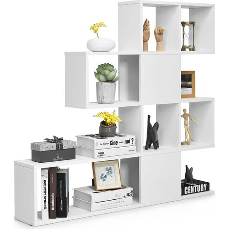 COSTWAY Estantería Librería 5 Niveles, LibrerÍa Moderna de Estilo Escalera, Estantería Multifuncional para Salón, Dormitorio, Sala de Estudio 120 x 19,5 x 109 cm (blanco) (1/5)