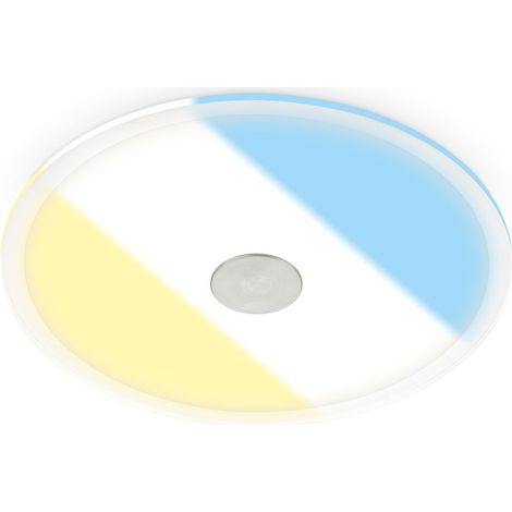 BRILONER VERRE Spot LED encastré salle de bain, IP44 protection contre les projections d'eau, CTS interrupteur de température de couleur, design plat, couleur argent, 22 x 3,6 cm