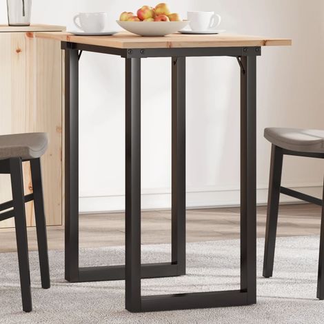 Esstisch O-Gestell 80x50x75,5 cm Massivholz Kiefer & Stahl