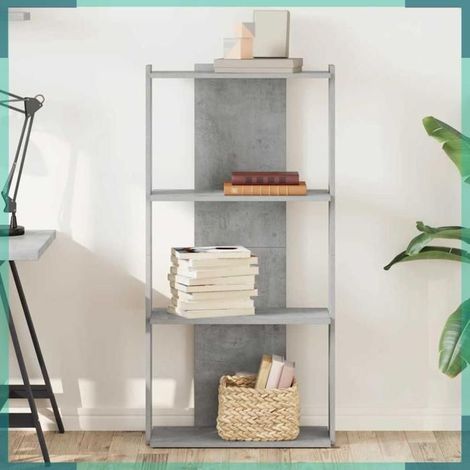 Bibliothèque - 860268 - 3 niveaux - Gris béton - 60 x 30 x 120 cm (1/5)