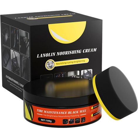 Brillance des pneus pour voitures - 100 g crème pour assombrir les jantes - Nettoyant et brillance avec revêtement imperméable - Pour camions, remorques, tracteurs, SUV et l'extérieur des véhicules (1/5)
