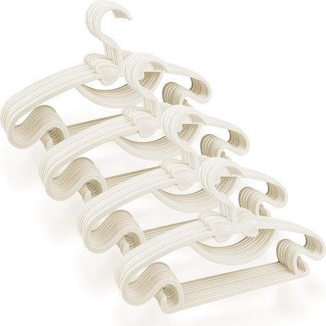 40 Pièces Cintre Enfant Blanc, Cintres Bebe 29.7cm, Cintres Enfants Antidérapants, Cintre Bébé Plastique, Ceintres pour Enfant Peu Encombrants, Hanger pour Armoire Chambre Rangement (1/5)