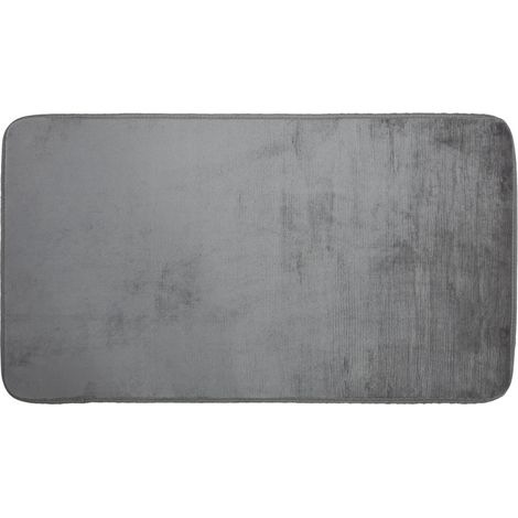 Tapis Uni en Flanelle "Flanou" 60x110cm Gris (1/3)