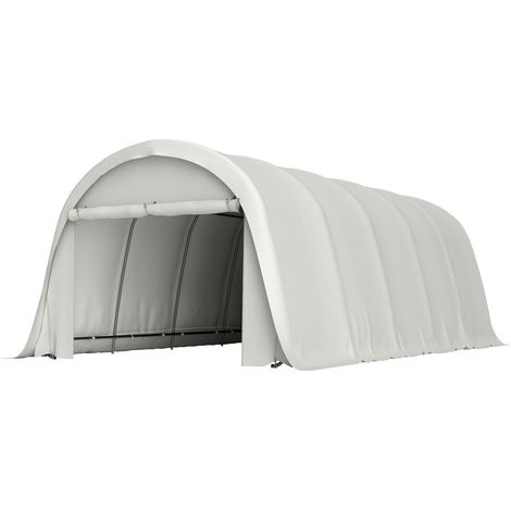 Outsunny Carport 3.6x7.2m, Garage Portatile UPF50+, Bianco Crema