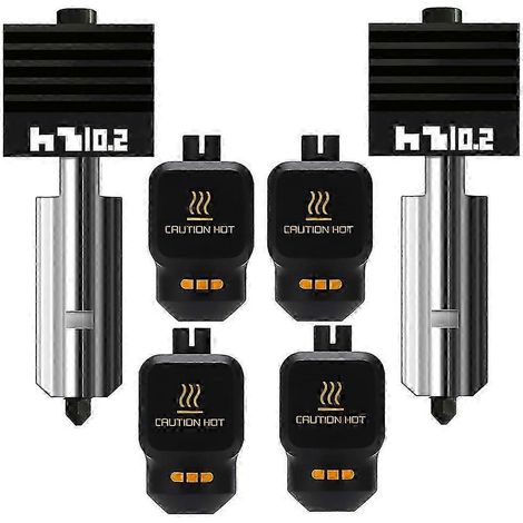 Deux buses en acier trempé de 0,2 mm avec extrémités chaudes compatibles avec les têtes d'impression Bambu Lab P2S/H2S/H2D/A1/A1 mini. Extrémités chaudes avec deux manchons en silicone. (1/5)