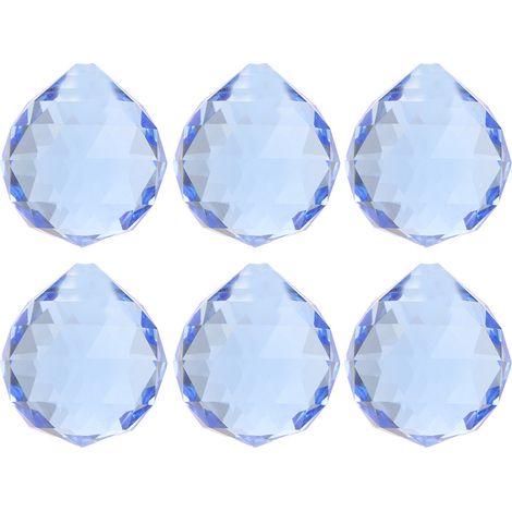 Pièces de lustre en cristal, prismes en verre, pendentifs attrape-soleil arc-en-ciel pour lampe (bleu) (1/5)