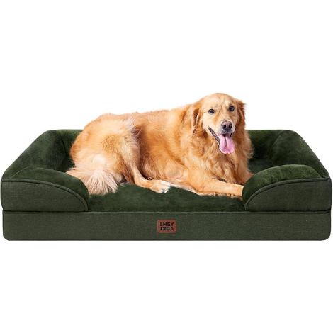 Hundebett Orthopädisches L 112 x B 81 x H 17.5 cm Dunkel Grün (1/5)