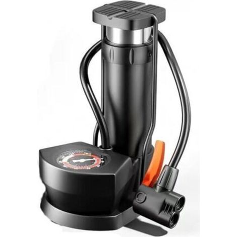 Mini Pompe à vélo, Pompe à Vélo à Pied Portable, avec Manomètre 11BAR/160PSI, pour valves AV/DV/SV, pour Vélos, Balle, Anneau de Natation