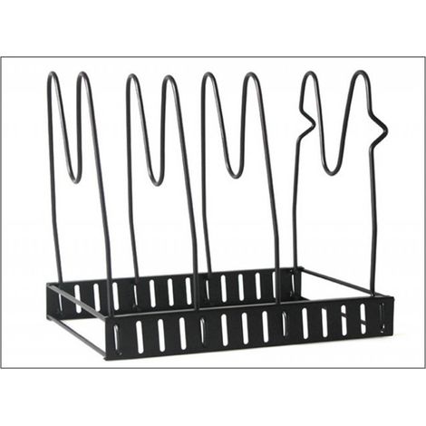 Support à casseroles à 8 niveaux, réglable et stable, grande capacité de charge, noir. Étagère de rangement pour casseroles et poêles.