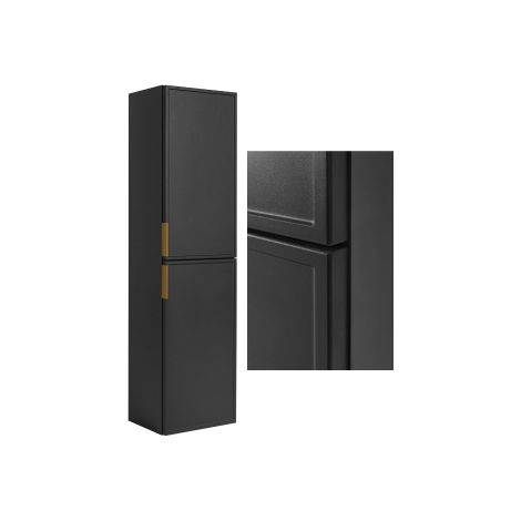 Rodan Hochschrank Bad Slim 136 cm, Dunkelgrau, 27 x 35 x 136 cm, 3 Grifffarben inklusive, feuchtraumgeeignet, moderner Badschrank