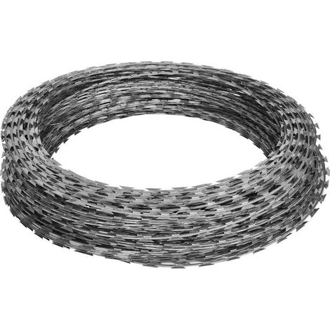 vidaXL Alambre de espino rollo helicoidal 2 uds acero galvanizado 60 m (1/2)