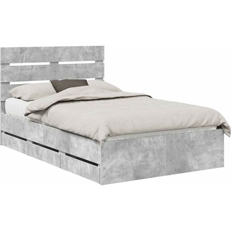 Maison Exclusive - Struttura del letto con cassetto Grigio cemento 135 x 190 cm (1/5)