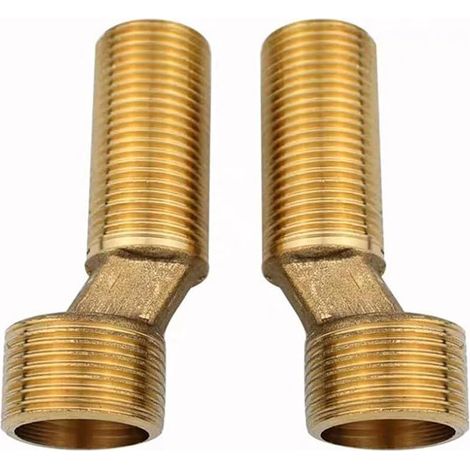 Adaptador conector en S de 2 piezas, adaptador en S de rosca externa de 3/4 de pulgada x 1/2 pulgada para cabezal de ducha, desplazamiento de 8 mm, longitud de 65 mm, brazo giratorio ajustable, conexi