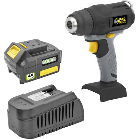 KIT XF-HEATGUN Pistolet à air chaud 18V 550°C 200L/min + batterie 4,0Ah + chargeur rapide (1/2)