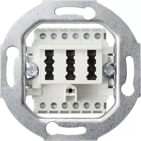 Gira TAE-Anschlussdose TAE 2 x 6/6 NFF Einsatz Weiß [003202], 0032 02 (1/2)