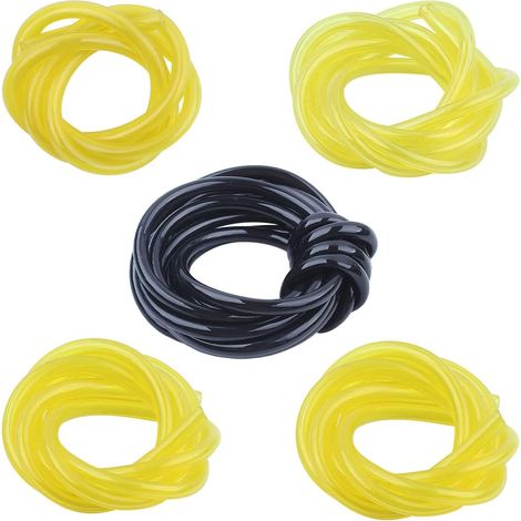 Adefol 5 tailles de conduite de carburant I.D. x O.D. 3/32" x 3/16" 1/8" x 3/16" 1/8" x 1/4" 9/64" x 3/16" .080" x .140", pour tronçonneuse Poulan Craftman Taille-haie Souffleur (2 pieds jaune, 3 pied (1/5)