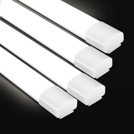 Lot de 4 20W Neon LED 60CM, Tube LED Garage 2000 LM, Réglette LED, Eclairage IP66 Etanche, Lampe Plafond (1/5)
