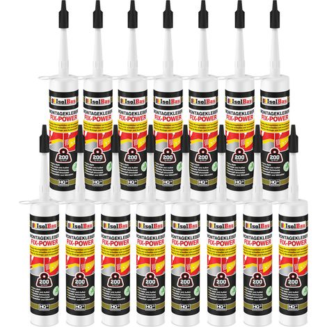 Montagekleber FIX-POWER Baukleber 15 x 300ml Styroporkleber weiß 200kg / 10cm (1/2)