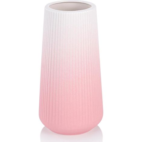 Vase en céramique rose, petit vase mignon pour fleurs d'herbes de la pampa, idéal pour la maison, le salon, une table ou une étagère. (1/4)