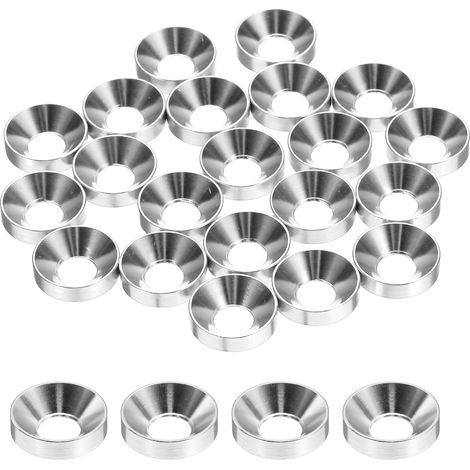 20 Pièces Rondelles à Tête Fraisée, Rondelles de Tasse M6 x 13.8 mm, Rondelle Fraisée, Rondelle Boulon En Aluminium Pour vis à tête, tige filetée, Accessoires Mécaniques, Argent (1/5)