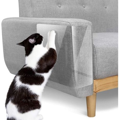 Protections de meubles[8 pièces], Protections anti-griffes de chat, Protections anti-griffes de chat auto-adhésives pour canapé, table et meubles, Blanc. (1/4)