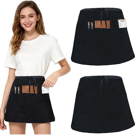 2 Pièces Tablier de Taille avec 3 Poches, Tabliers de Cuisine Imperméable (1/5)