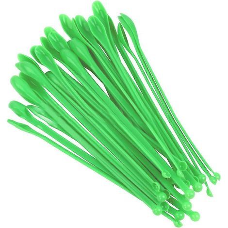 50 cuillères à échantillonner en plastique, spatules de mélange, pelles de laboratoire-20.00X1.50X0.10CM-Green (1/4)
