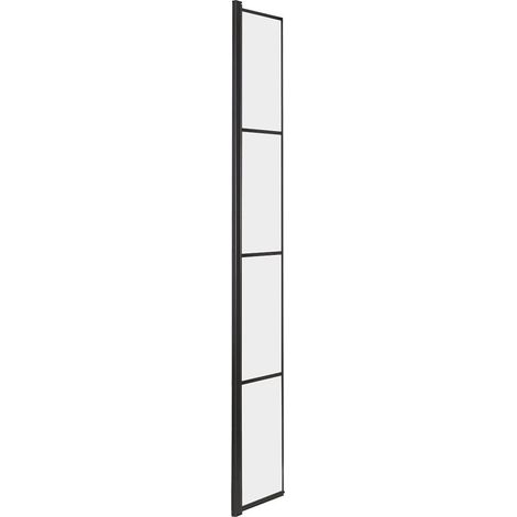 Milano Barq Black Reversible Wet Room Shower Enclosure Screen with Grid Pattern - 300mm (Return Panel) (1/4)