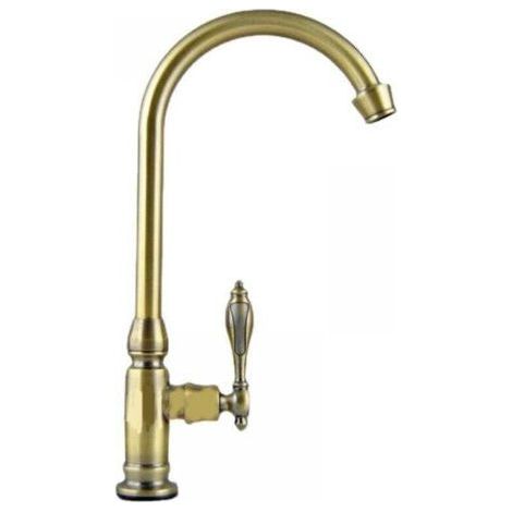 Robinet de Cuisine Mitigeur Robinet Laiton Brossé,Eau Froide Robinet Rotatif Lavabo,Robinet de Lavabo avec Tirette pour Vasque et Lave Mains,Bronze antique (1/4)
