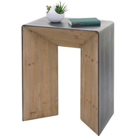 Mendler – Table console extensible bois massif sapin – Design industriel naturel – 80x60x40 cm – Surface cirée et brossée – Idéale pour salon ou bureau (1/5)
