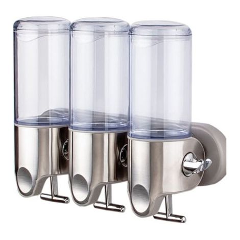Distributeur de savon, Acier inoxydable, 3 en 1, Transparent/Argent (1/5)