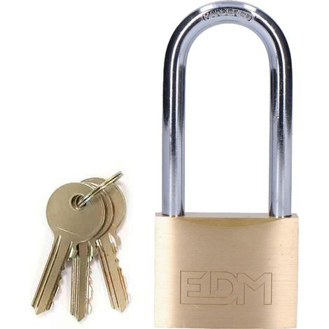Lucchetto di sicurezza edm ottone dorato 80 mm 3 chiavi (1/3)