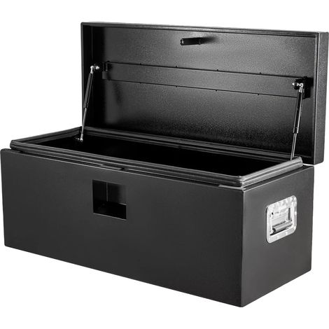 Boîte à outils, acier robuste, design résistant aux intempéries, noir (1/2)
