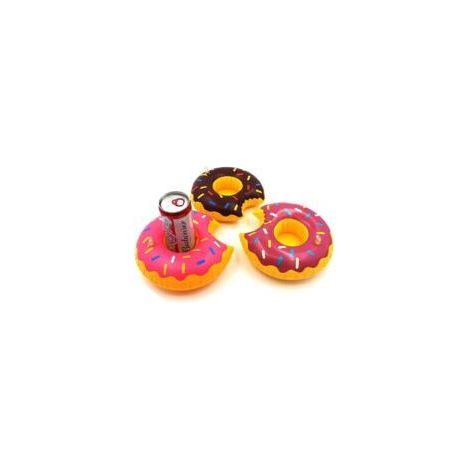 12 porte-gobelets gonflables de 20 cm, sous-verres flottants en forme de donut, 3 couleurs, flotteurs pour boissons, sous-verres pour les fêtes d'été à la piscine et des jouets amusants (1/5)