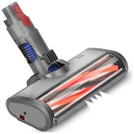 Cepillo motorizado turbo eléctrico giratorio con luz LED compatible con Dyson V7 V8 V10 V11 V15, sistema de liberación rápida con rodillo suave para suelos.