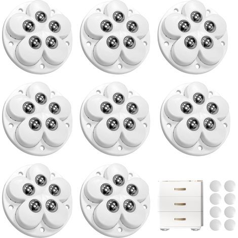 JSSEVN - Mini Casters, 8 Pieces Small Furniture Casters, 54 mm Appliance Casters, 360° Rotating Glides, Heavy Duty Casters, White (1/5)