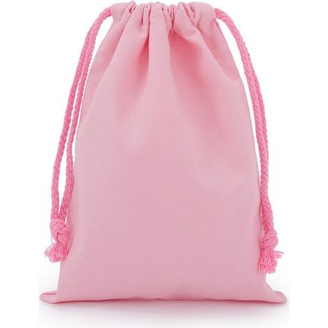Juego de 10 bolsas de tela de 7 x 10 cm, de algodón con cordón, ideales para cumpleaños, regalos de boda y joyas. (Rosa) (1/5)