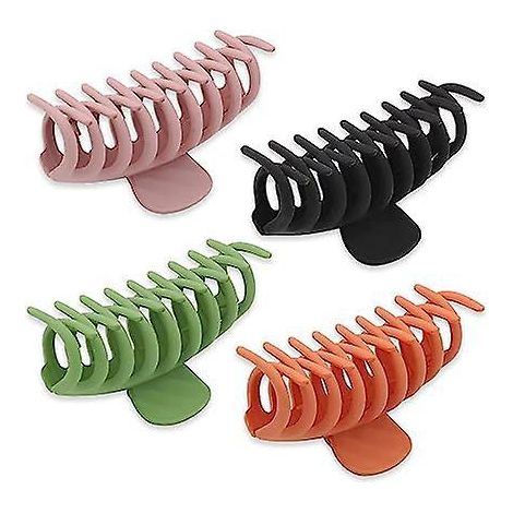 lot De 4 Grandes Barrettes, Pinces Cheveux Antidrapantes Barrettes Colores Pour Femmes, Filles, Cheveux Pais Et Fins (1/5)