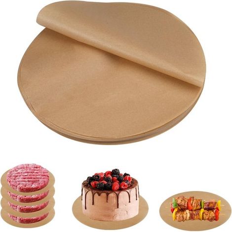 Carta da forno per friggitrice ad aria, 100 fogli, rotonda da 26 cm, resistente al calore, antiaderente, per friggitrici ad aria, teglie rotonde, accessori per la cottura (1/5)